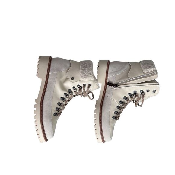 Blondo Natashia Womens Bone Leather Waterproof Faux Shearling Cuff Boots Size 9M - Picture 4 of 16